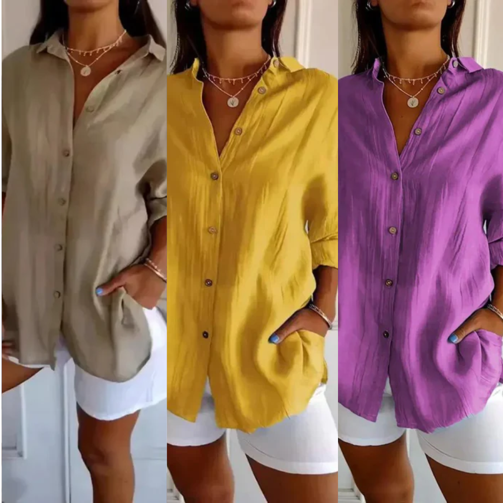 Kit 3 Camisas Ibiza em Linho de Algodão – Design Semi Plissado