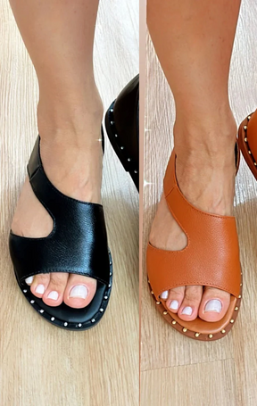 Sandália em Couro Comfort Aurora - Seus Pés nas Nuvens [Compre 1, Leve 2] + Frete Grátis Hoje!