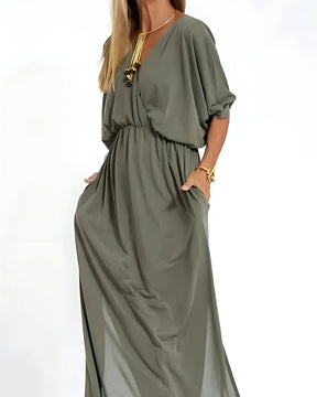 Vestido Ivy - Decote em V | Super Fresco e Solto - Vintage (Primavera 2025)